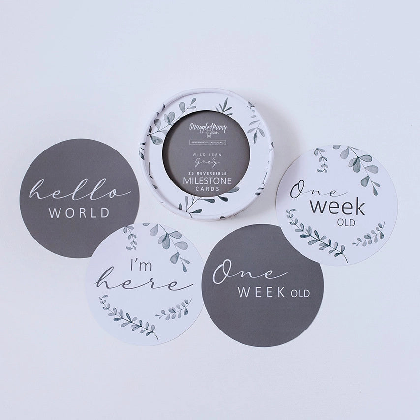 WILD FERN & GREY REVERSIBLE MILESTONE CARDS