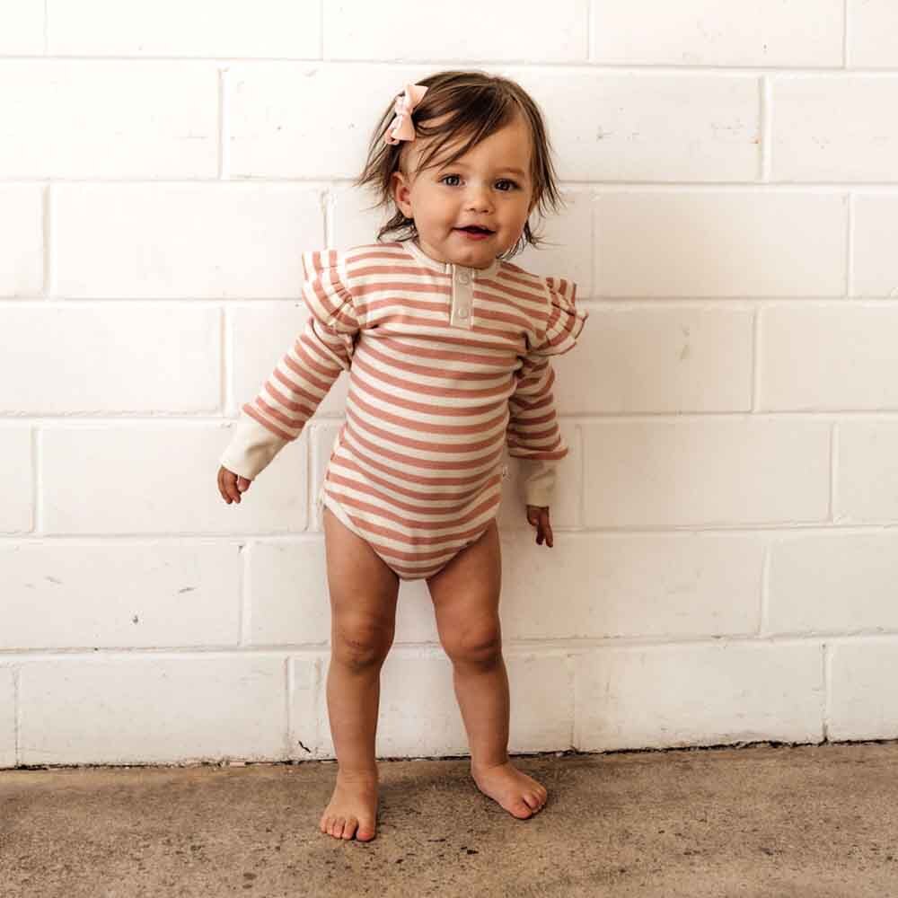 0271R ROSE STRIPE GROWSUIT