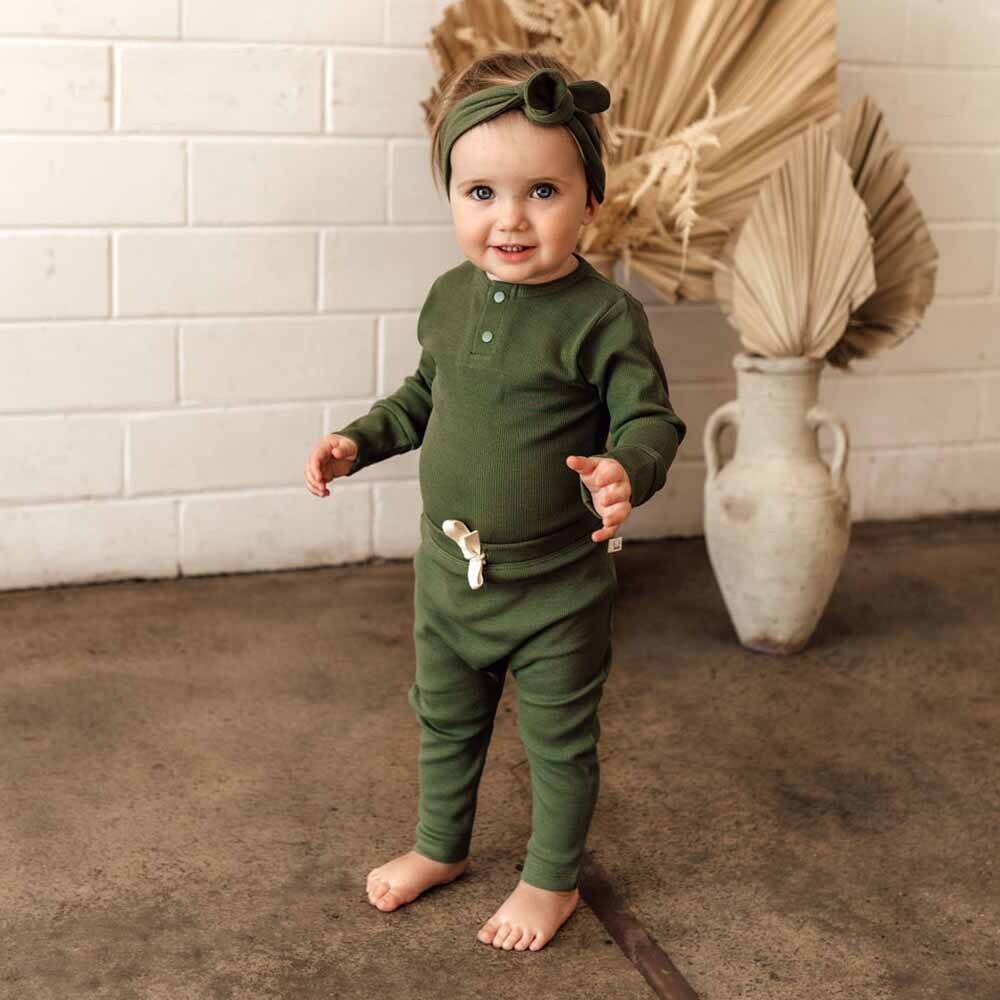 0345O OLIVE ORGANIC PANTS