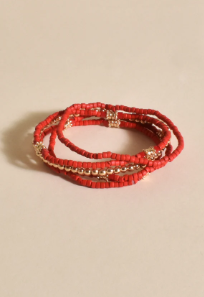 ACD-1465 RDGLD BEAD BRACELET