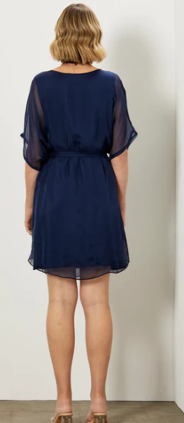 2729M MARINE SILK DRESS