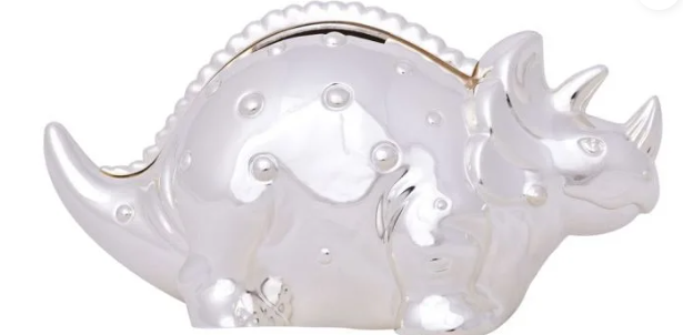 54410 SILVER DINOSAUR MONEYBOX