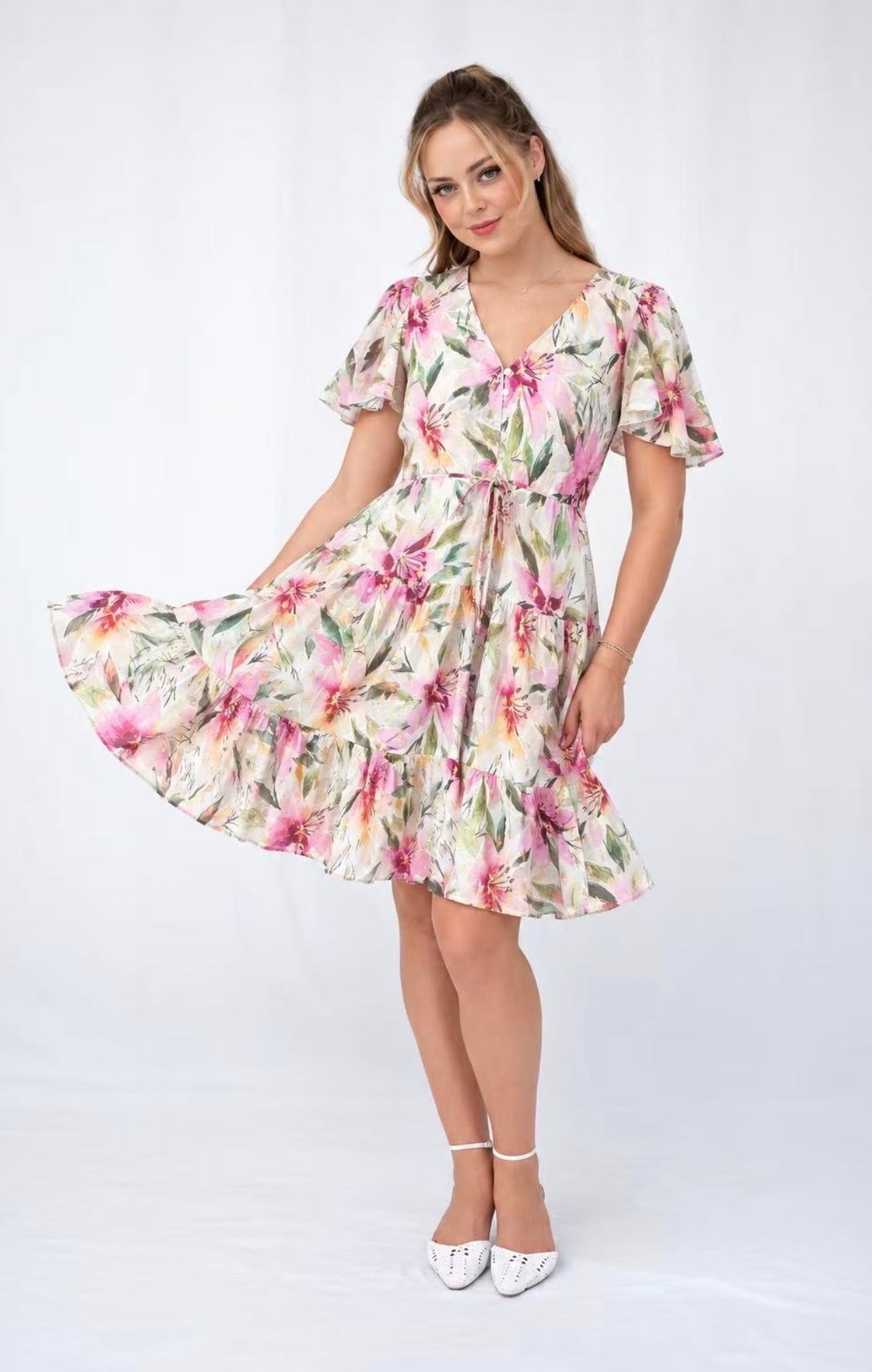 FRIA GOLD FOIL DRESS