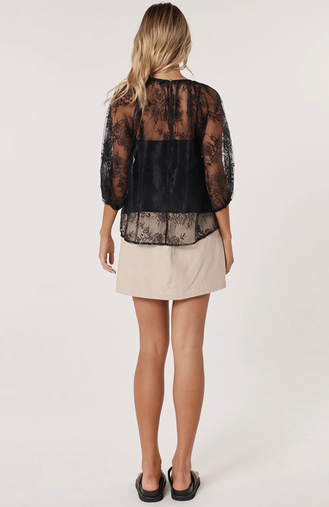 FATE & BECKER  ODYSSEY LACE BLOUSE BLACK