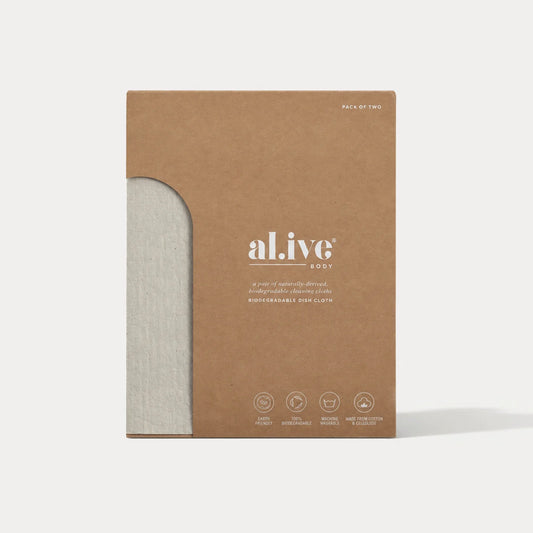 AL.IVE BIODEGRADABLE DISH CLOTH 2 PACK