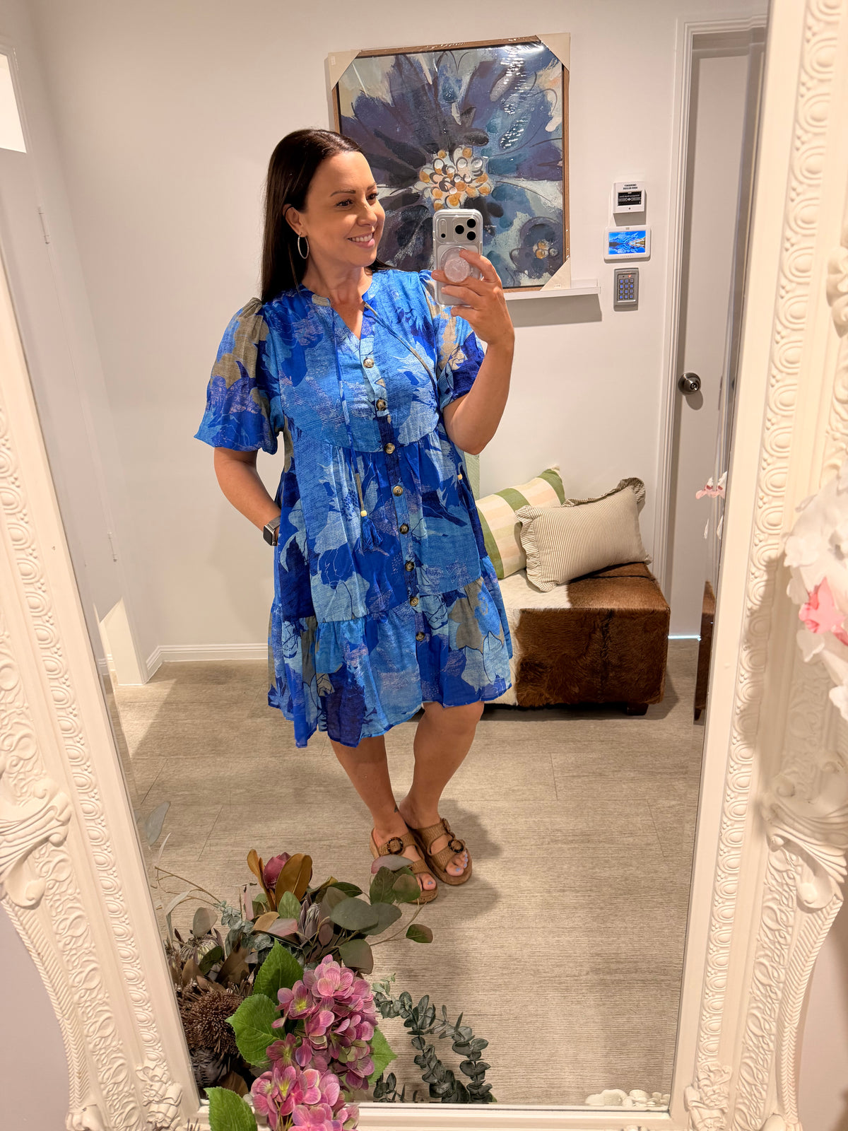 CM MULTI BLUES MINI DRESS