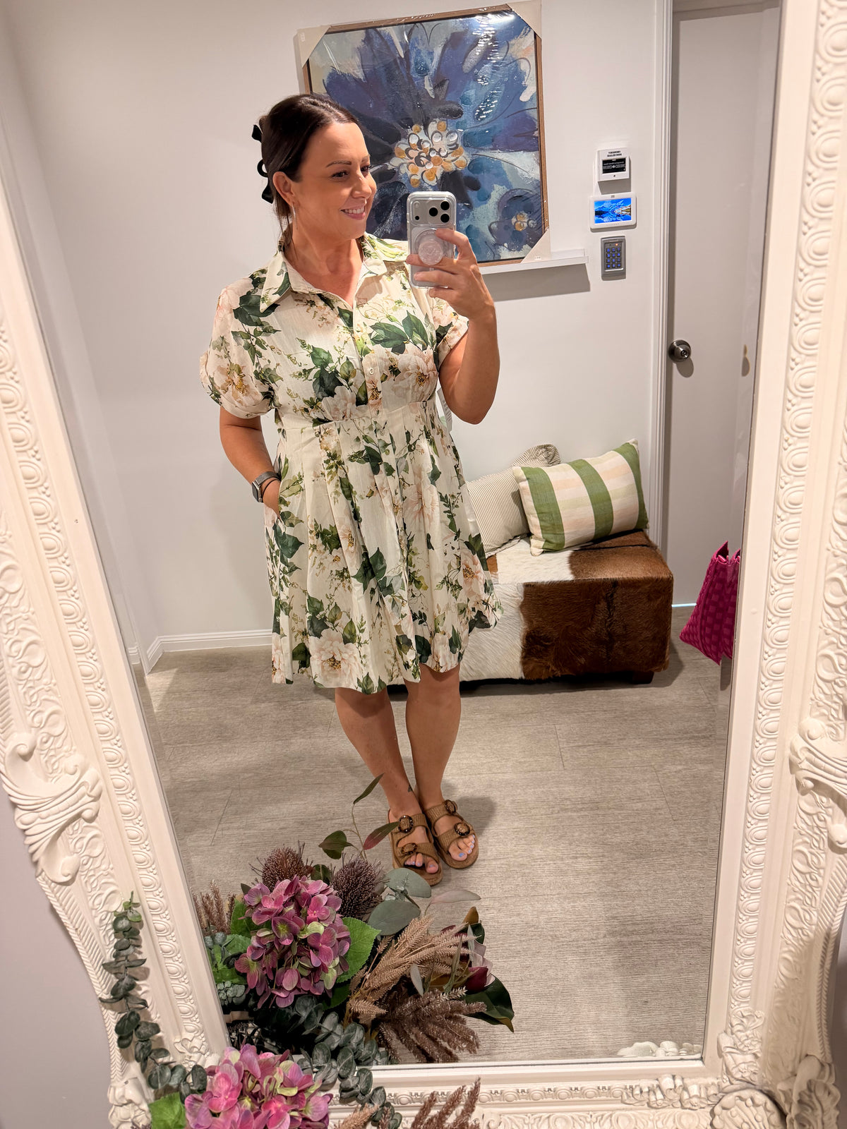 LORRAINE GREENS MIDI DRESS