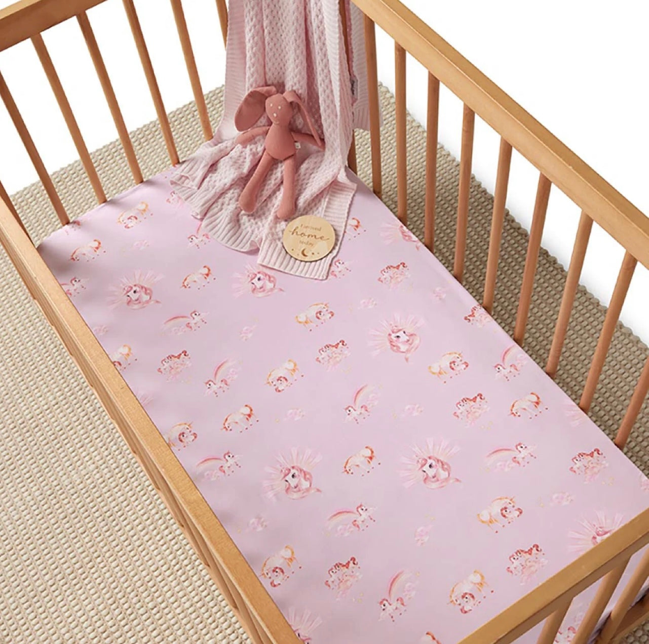 SH UNICORN FITTED COT SHEET