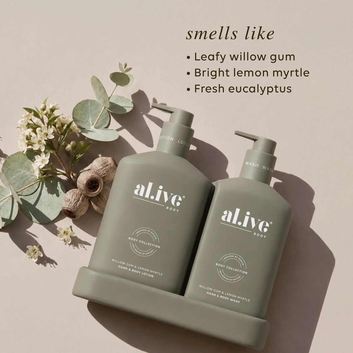 AL.IVE WASH & LOTION DUO WILLOW GUM & LEMON MYRTLE