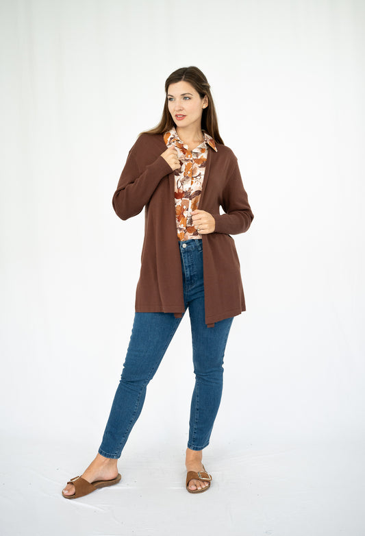 MISSY Q CARDI CHOCOLATE