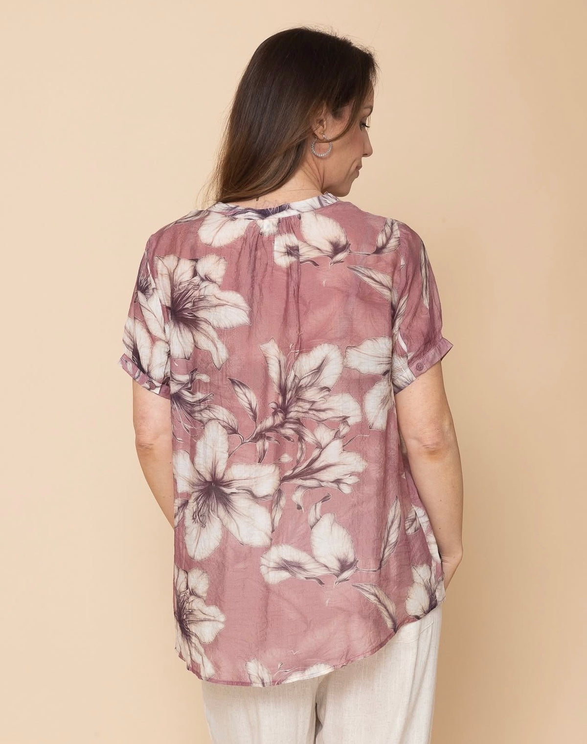 JOLIE SAULE FLORAL MAUVE BLOUSE