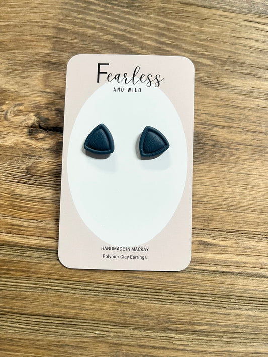 FEARLESS NAVY TRIANGLE STUD