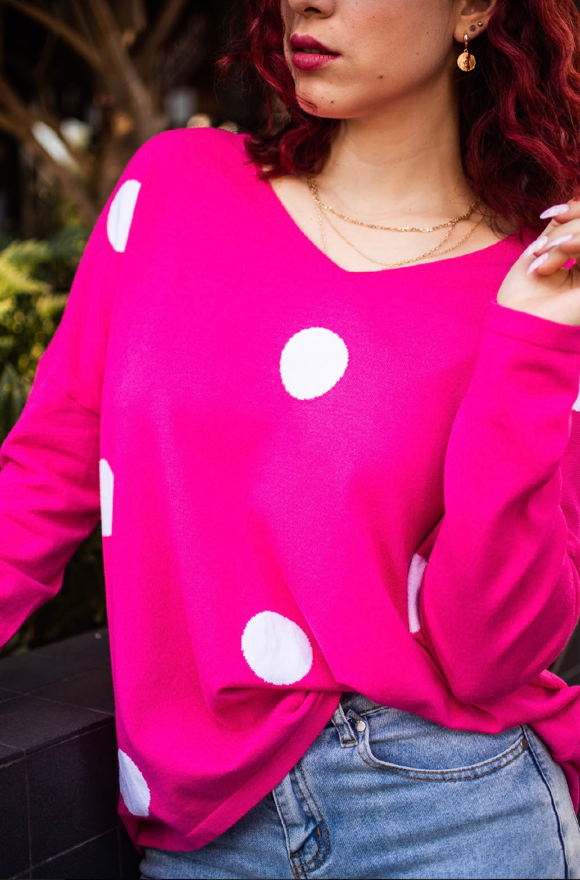 K3329HP POLKA DOT KNIT