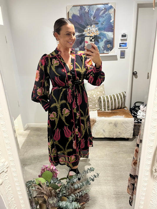 LORRAINE FLORAL TIE MAXI