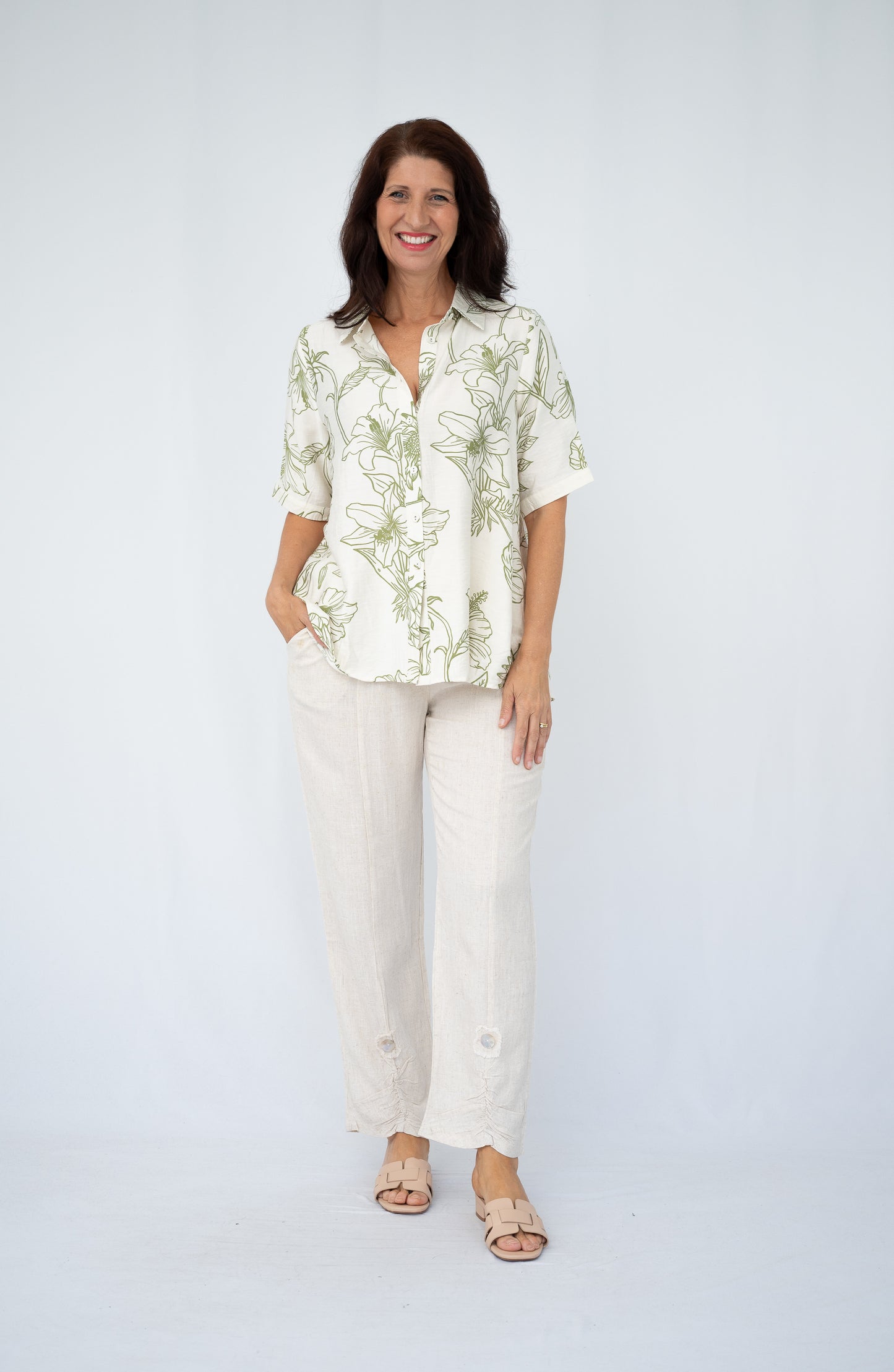 FLORAL BLOUSE SAGE