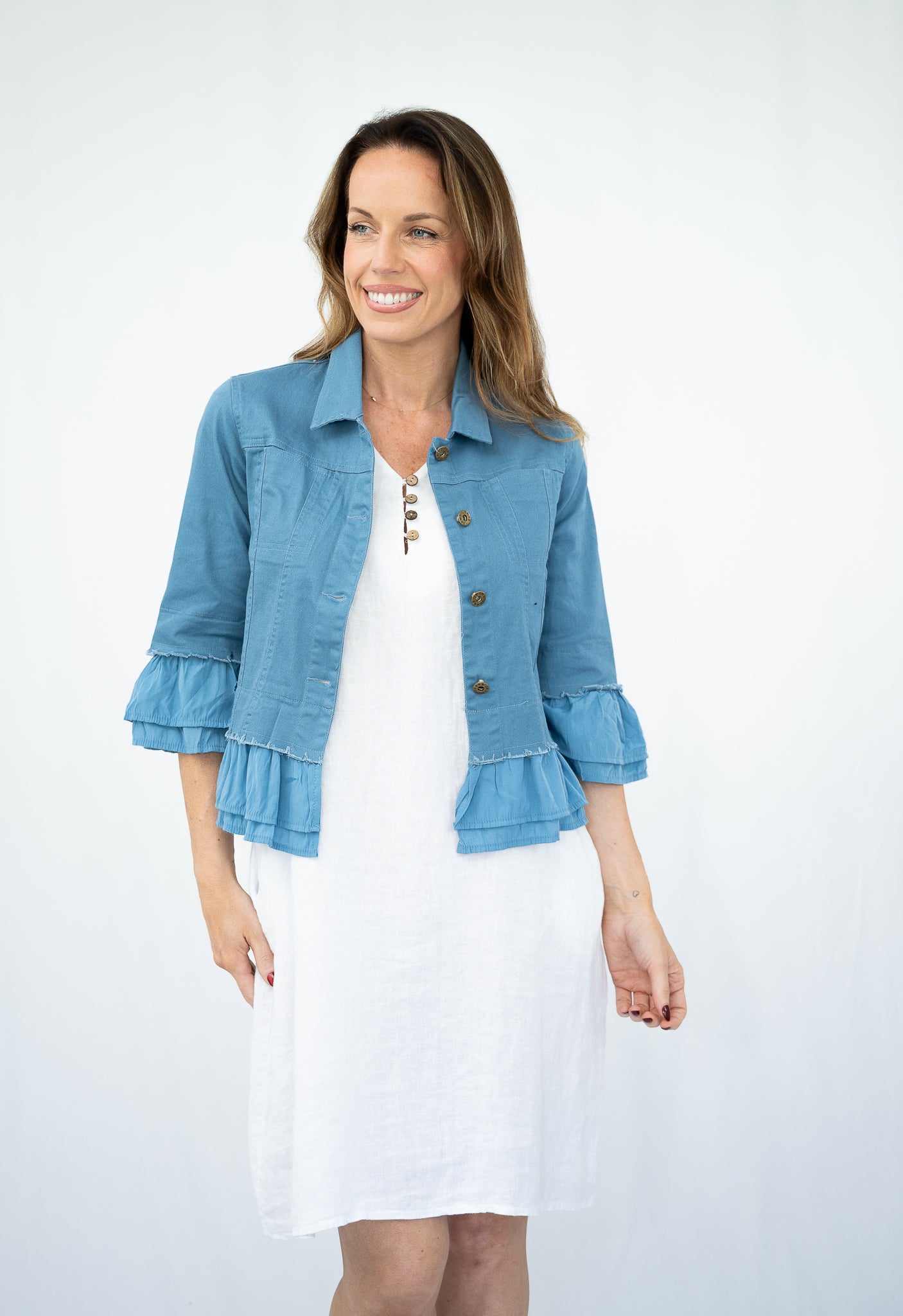 JOLIE SAULE JACKET DENIM BLUE
