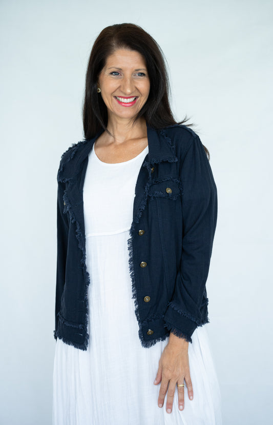 JOLIE SAULE JACKET NAVY