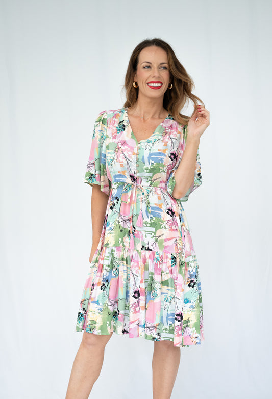 FRIA BRIGHT FLORAL MINI DRESS