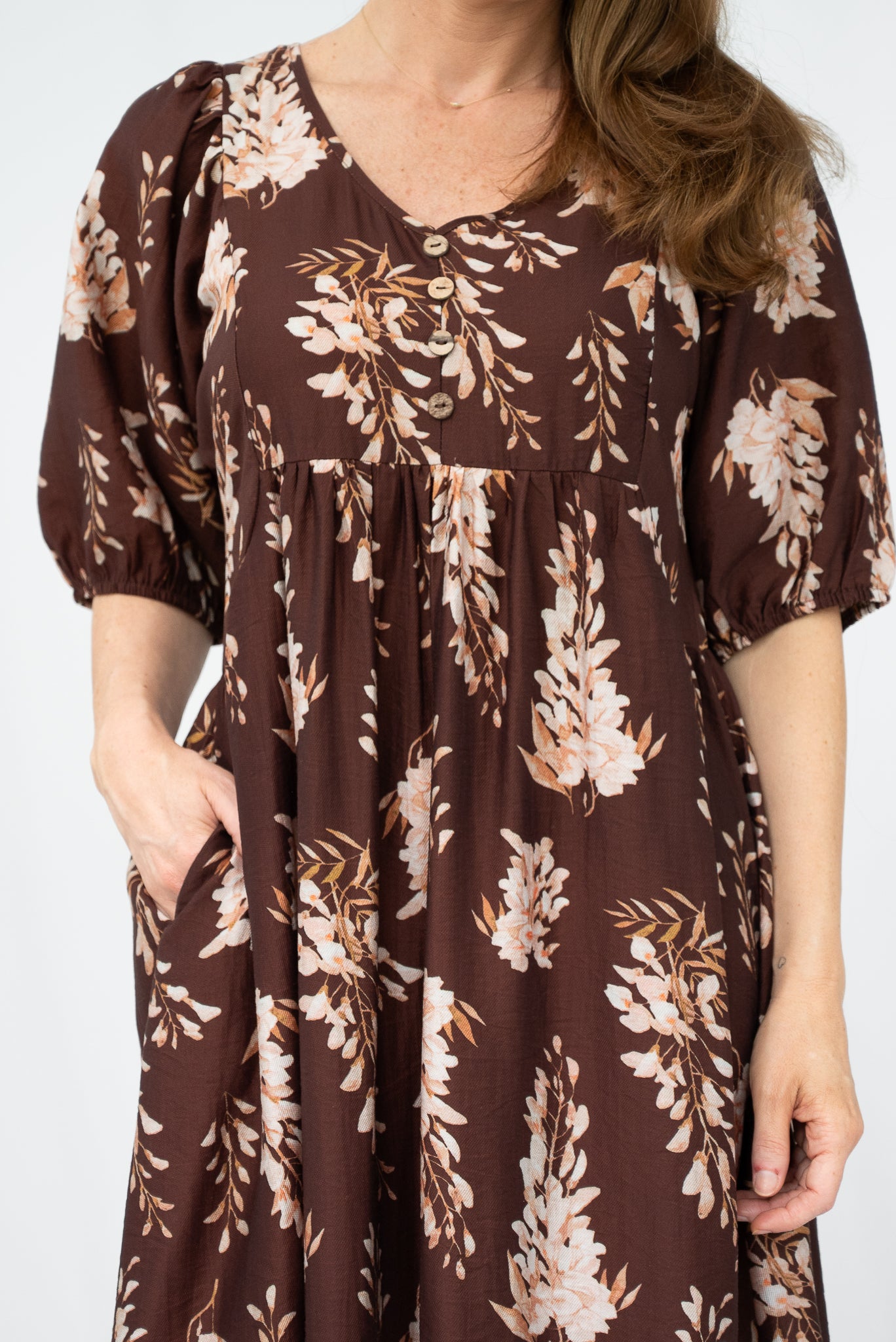 WILLOW TREE FLORAL MIDI CHOCOLATE