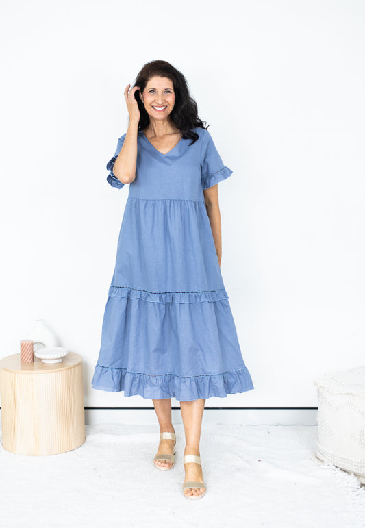 LUNA MIDI TIER DRESS