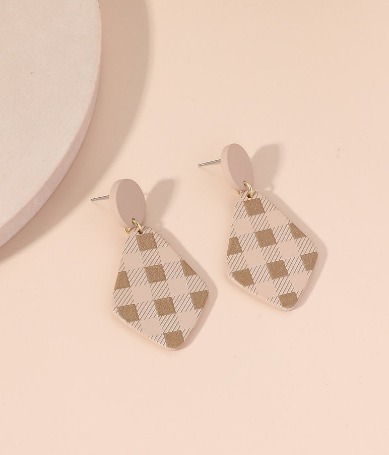E01563 PASTEL CHECK EARRINGS