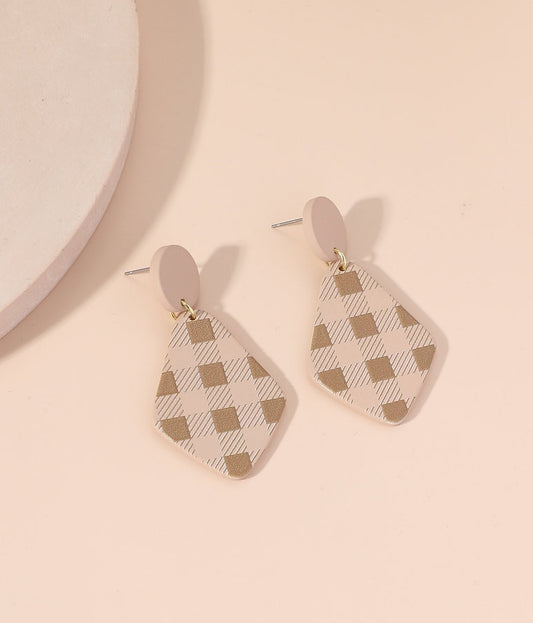 E01563 PASTEL CHECK EARRINGS