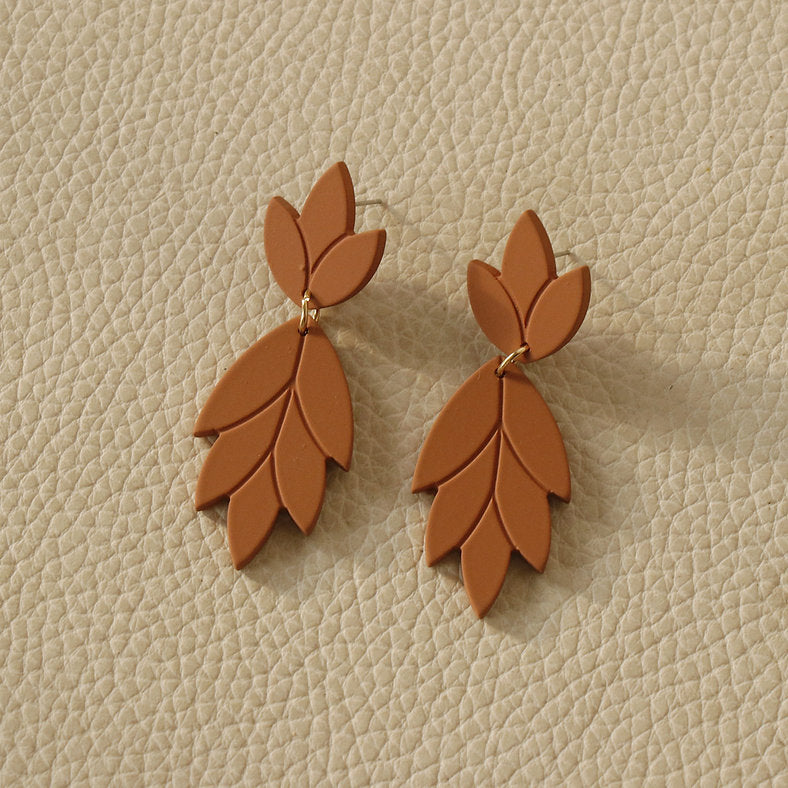 E01556 PASTEL LEAF EARRINGS