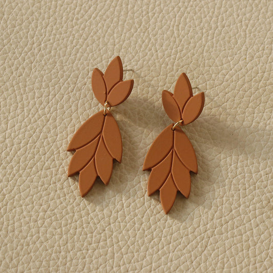 E01556 PASTEL LEAF EARRINGS
