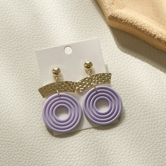 E01549 PURPLE CLAY EARRINGS