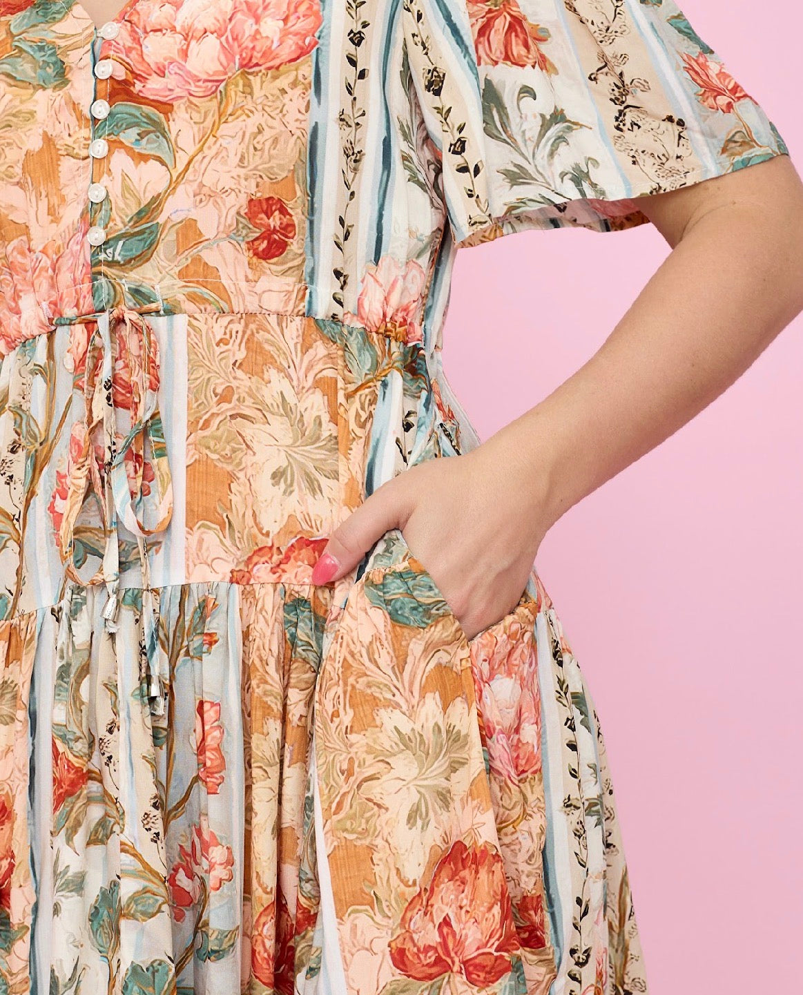 FRIA FLORAL ROSE MINI DRESS