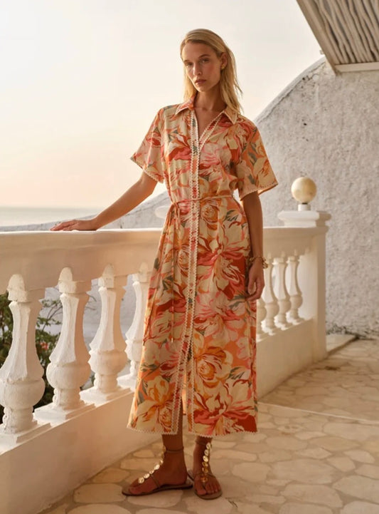 FATE & BECKER ELODIE MIDI SHIRT DRESS
