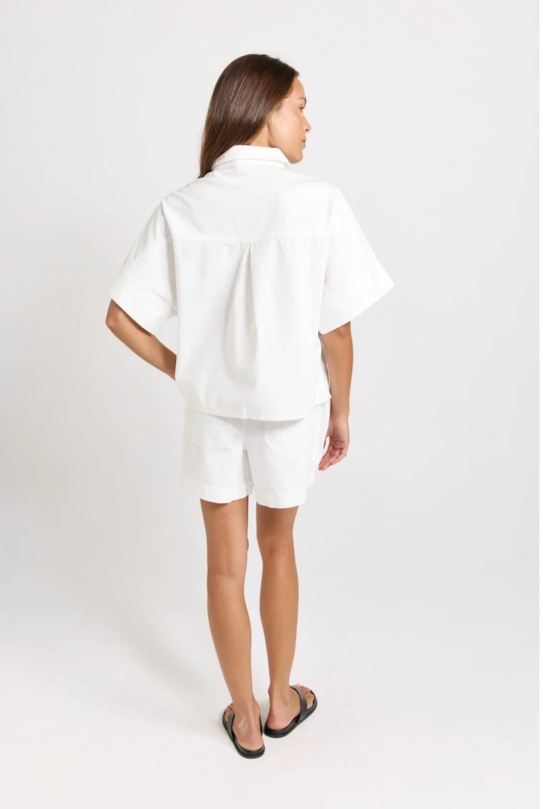 BETTY BASICS DAWN DENIM SHIRT WHITE