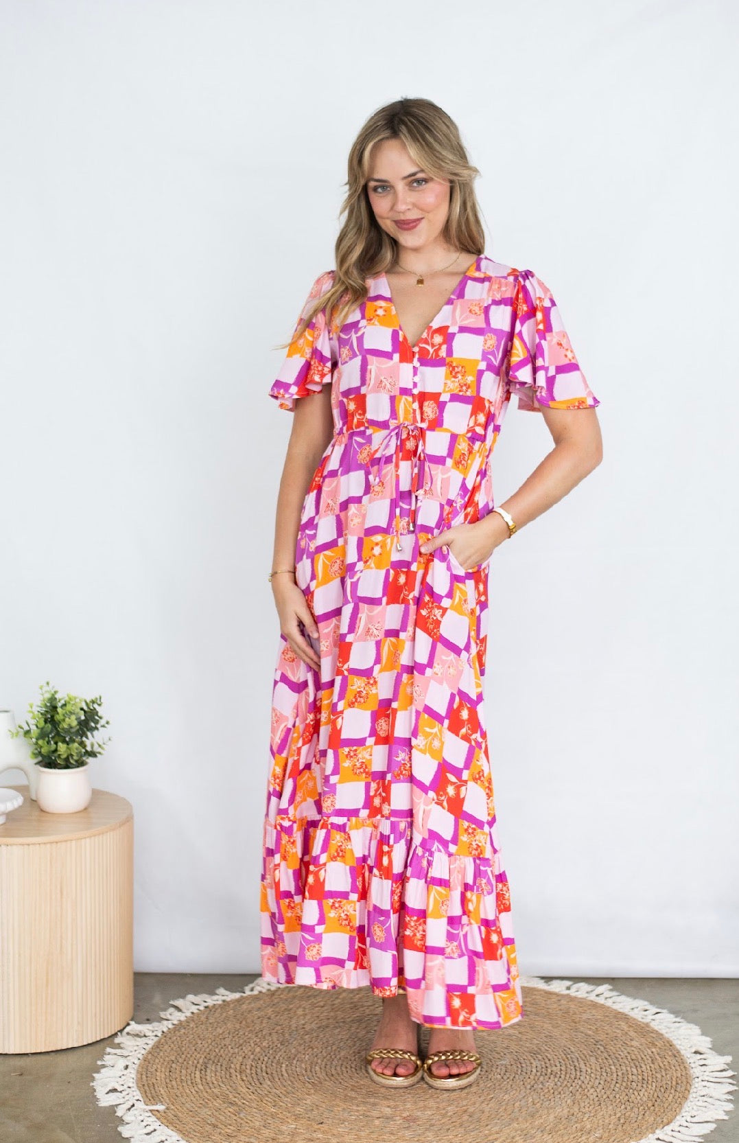 FRIA FLORAL VIB MAXI DRESS