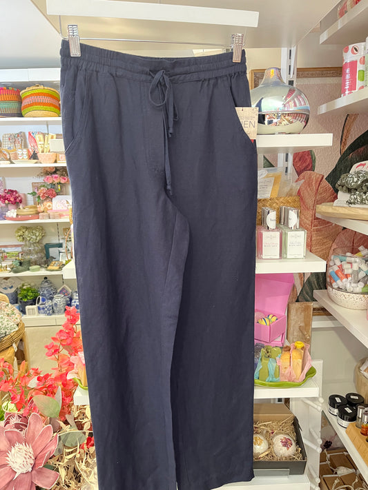 T1S2271060 TC NVY LINEN PANTS