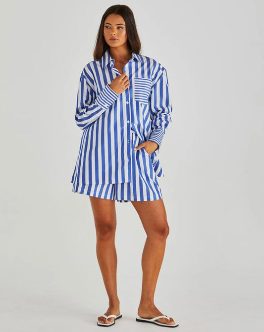 SASS BRYNNE SHIRT BLUE STRIPE