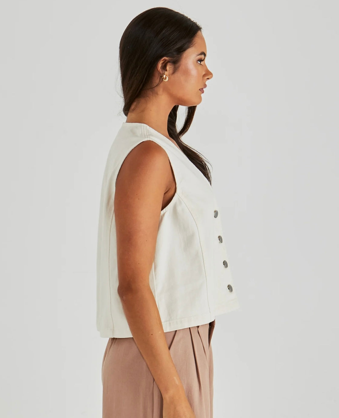 SASS SABINE DENIM VEST CREAM