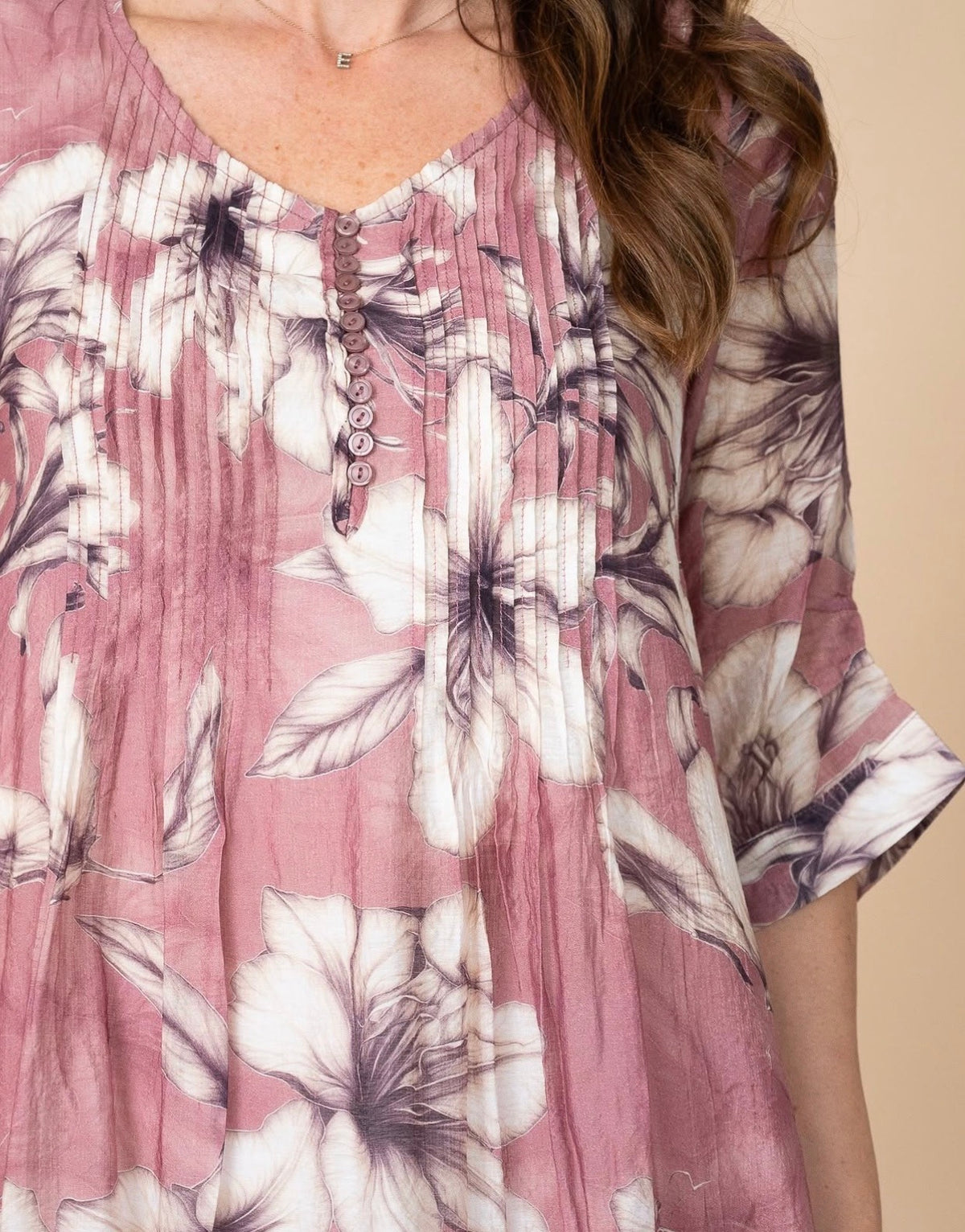 JOLIE SAULE FLORAL MAUVE MINI DRESS