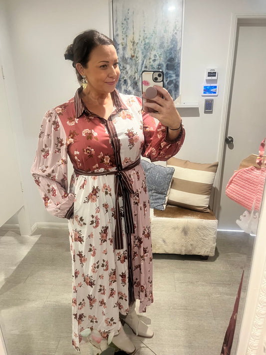 LABEL OF LOVE FIRST BLUSH SHIRT DRESS