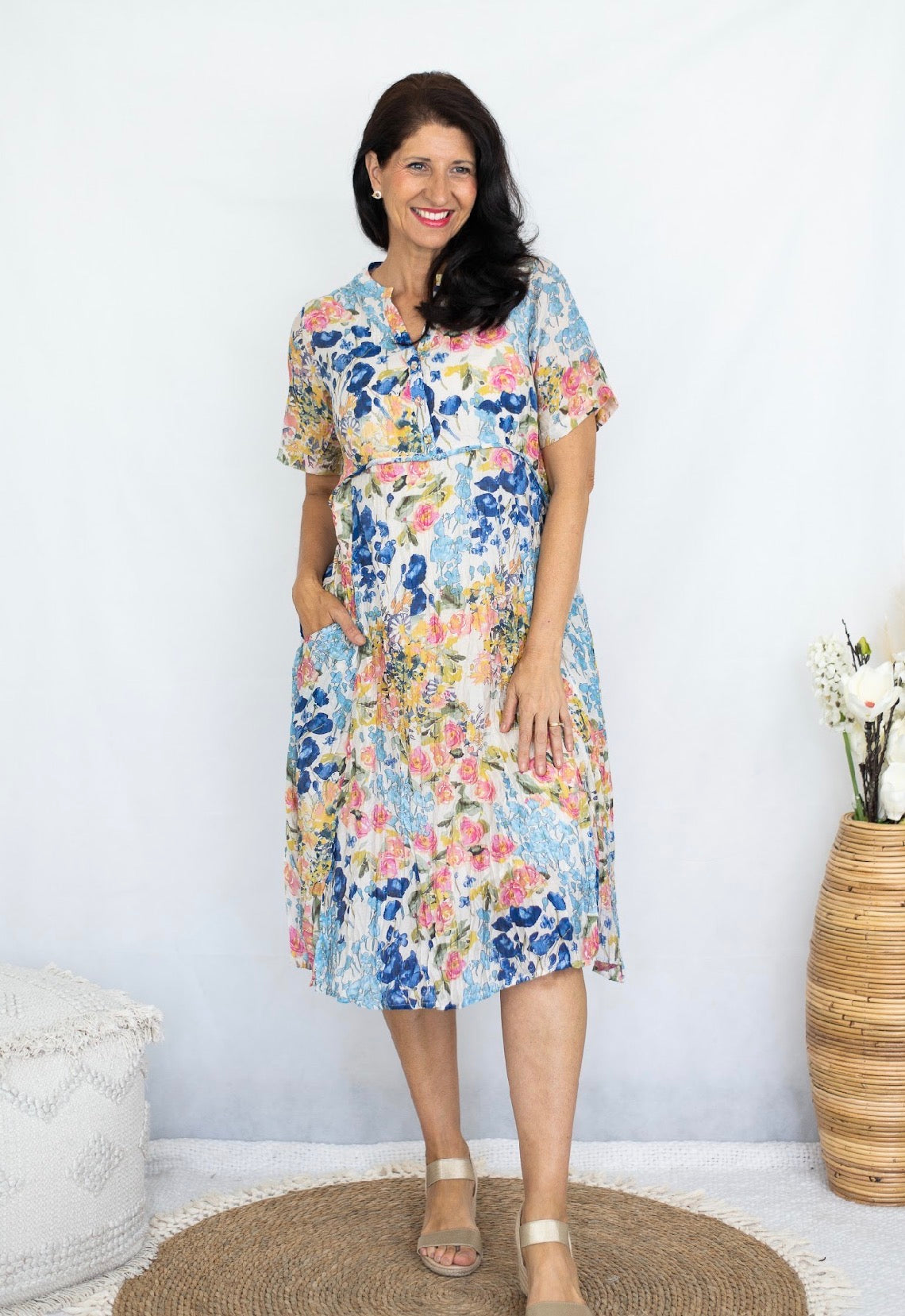 JOLIE SAULE FLORAL MIDI DRESS