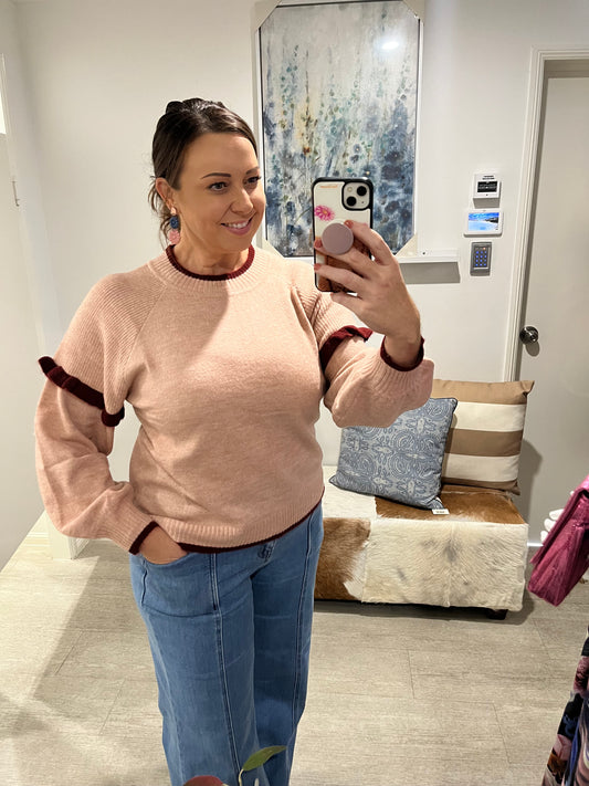 SUNNYGIRL FRILL KNIT PINK