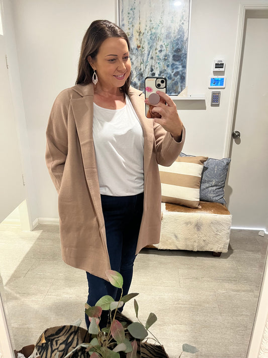 BETTY BASICS BRISTOL COATIGAN SAND