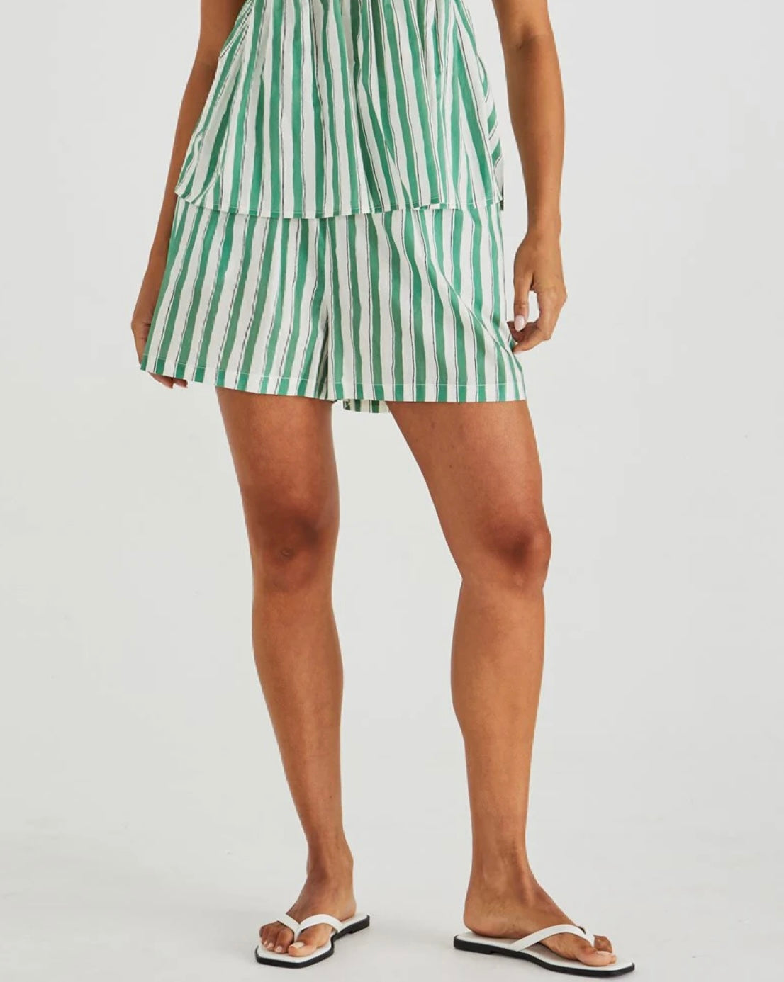 SASS SERAPHINA SHORTS GREEN STRIPE