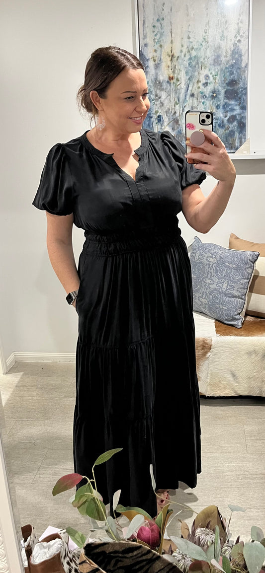 ADORNE VIOLETTE CUPRO DRESS
