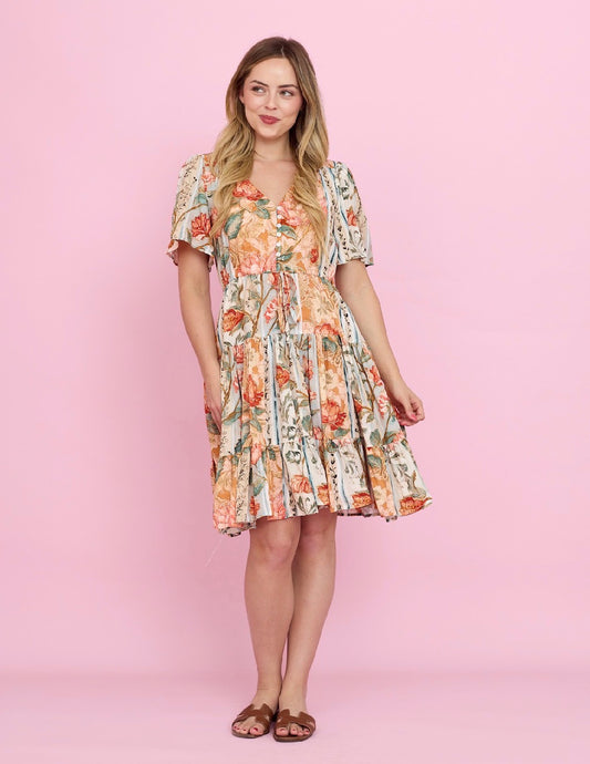 FRIA FLORAL ROSE MINI DRESS