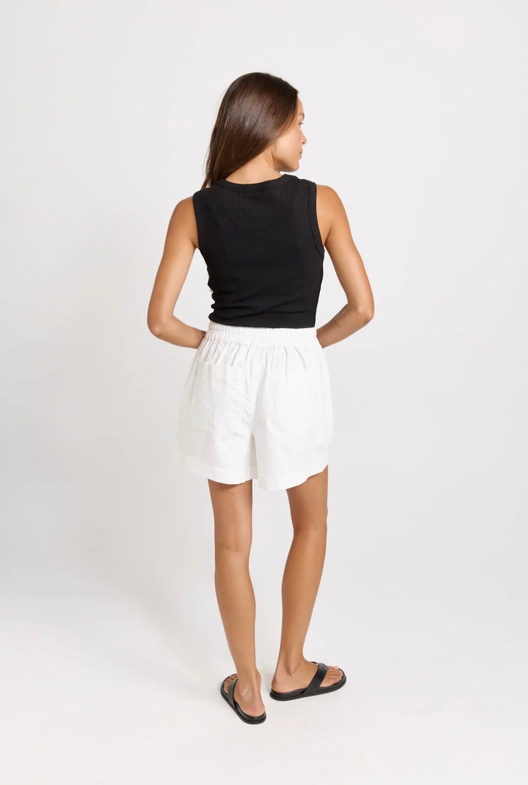BETTY BASICS DREW DENIM SHORTS WHITE