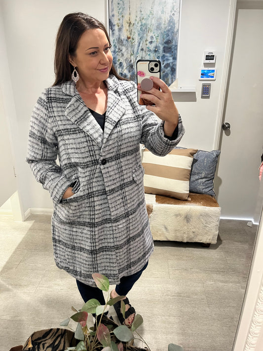 BETTY BASICS WANDA COAT MONOCHROME