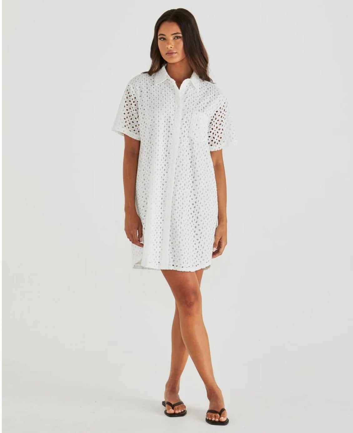 SASS STEVA SHIRT DRESS IVORY