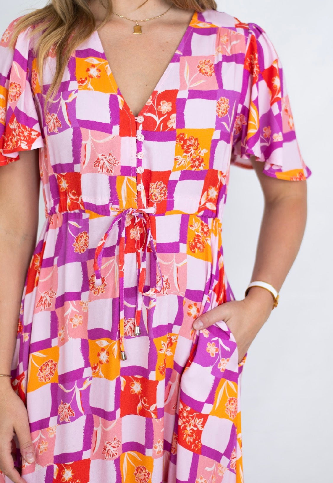 FRIA FLORAL VIB MAXI DRESS
