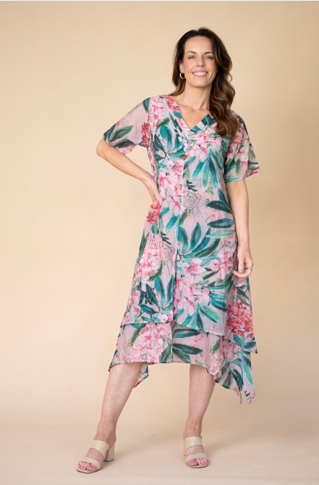 WILLOW TREE FLORALS MIDI DRESS