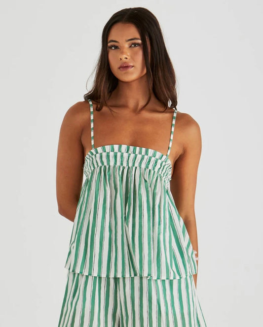 SASS SERAPHINA CAMI GREEN STRIPE